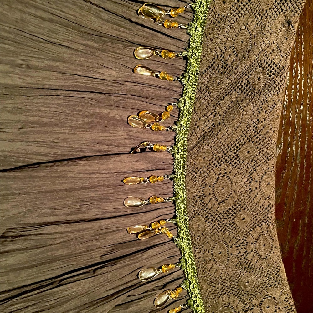 Stunning green beaded Cache skirt